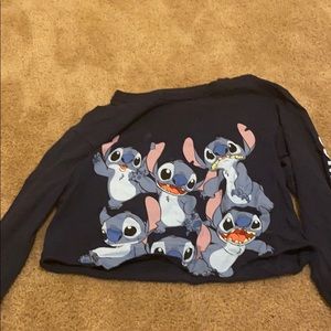 Long sleeve lilo and stitch crop top